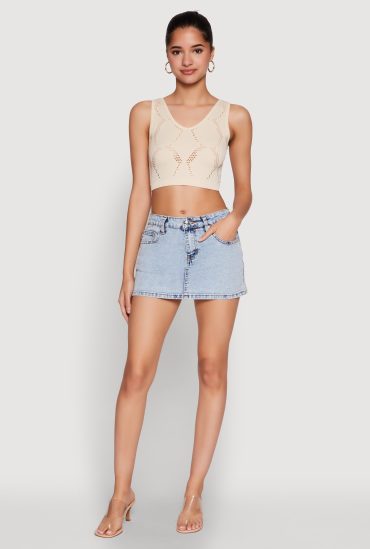 Seamless Laser Cut Cropped Tank Top