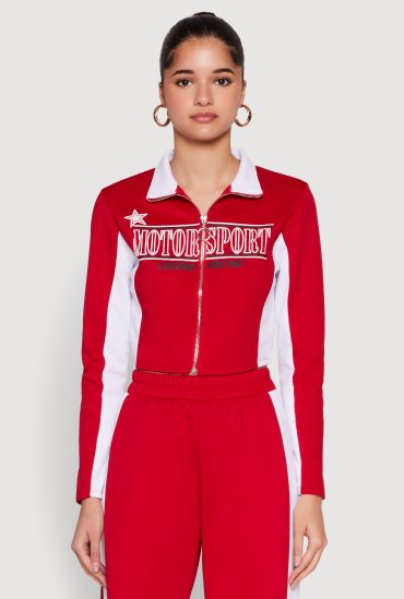 Motorsport Legend Racing Zip Front Crop Top