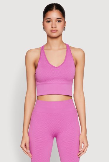Keyhole Back Cropped Tank Top