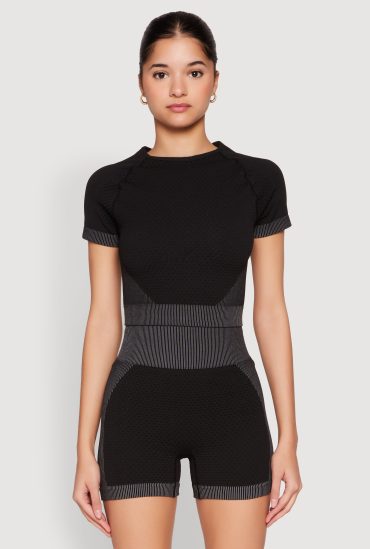 Striped Detail Seamless Crop Top