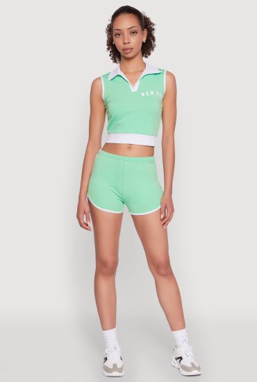 Trendy Contrast Trim Dolphin Shorts