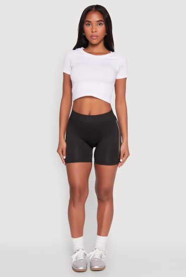 Foil Screen Varsity Stripe Bike Shorts