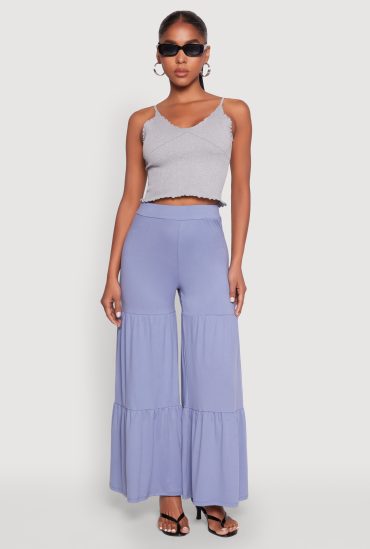 High Waisted Tiered Palazzo Pants