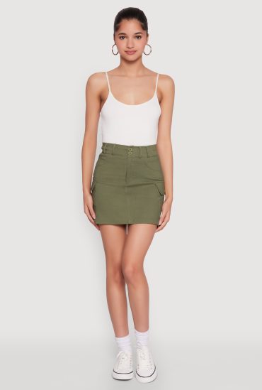 High Waisted Cargo Skirt