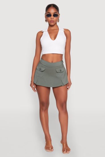 Front Cargo Pocket Mini Skirt