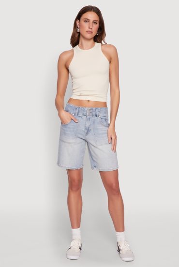 Madden Girl Denim Bermuda Shorts