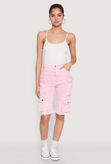 Daisy Mineral Wash Cargo Bermuda Shorts