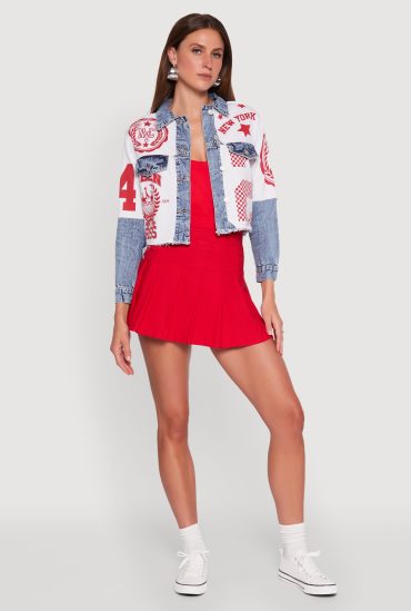 Acid Wash New York Graphic Denim Jacket