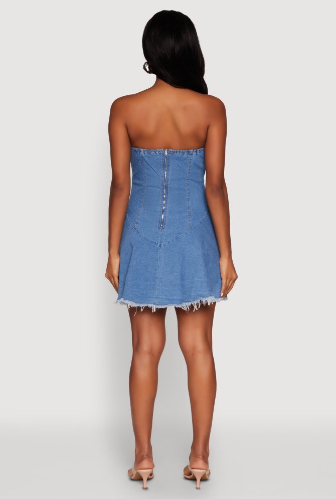 Daisy Denim Lace Up Corset Mini Dress - Image 5