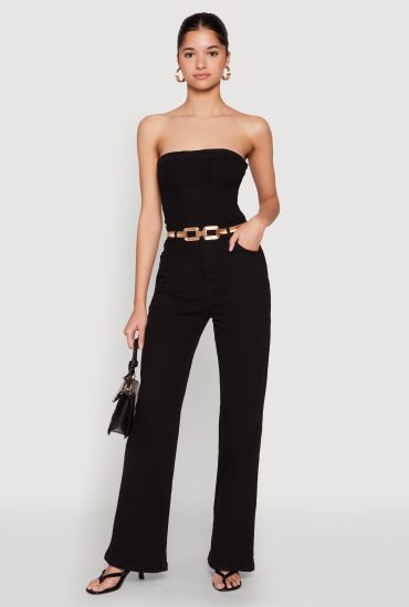 Daisy Strapless Corset Denim Jumpsuit