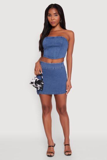 High Waisted Mini Skirt with Cargo Pocket and Zip Back