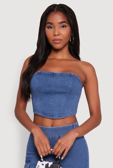 Trendy Corset Tube Top with Cropped Hem