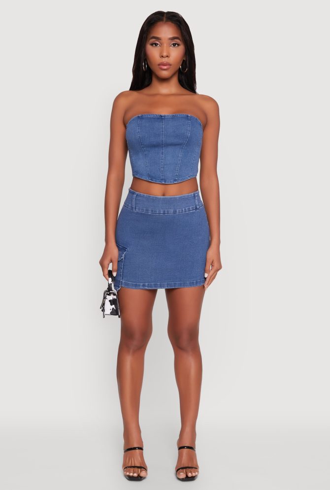 Trendy Corset Tube Top with Cropped Hem - Image 3