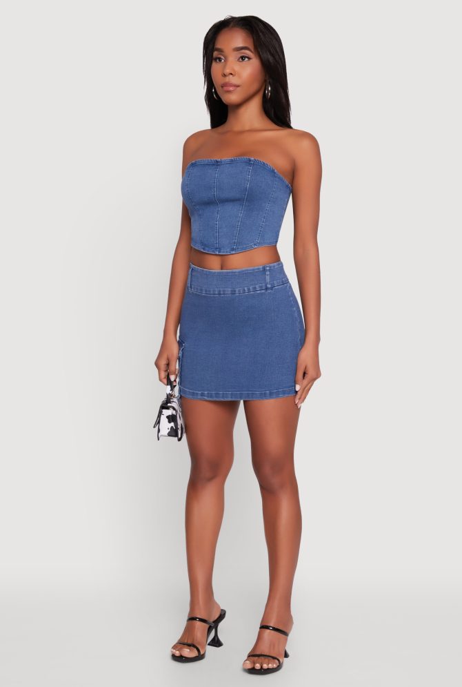 Trendy Corset Tube Top with Cropped Hem - Image 5