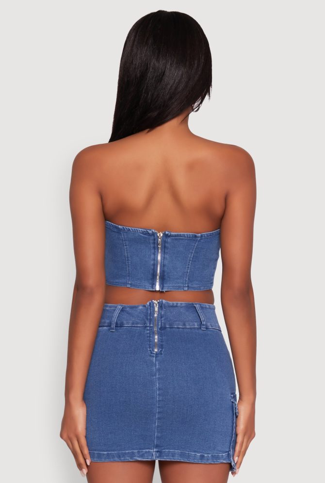 Trendy Corset Tube Top with Cropped Hem - Image 6