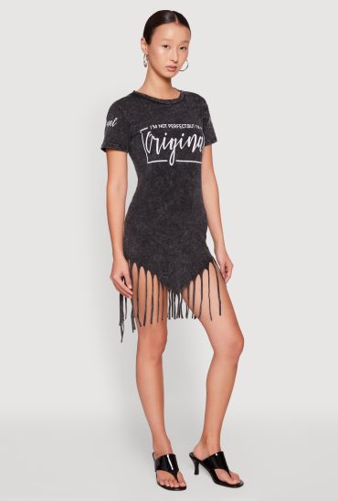 Mineral Wash Im Not Perfect But Im Original Fringe Dress