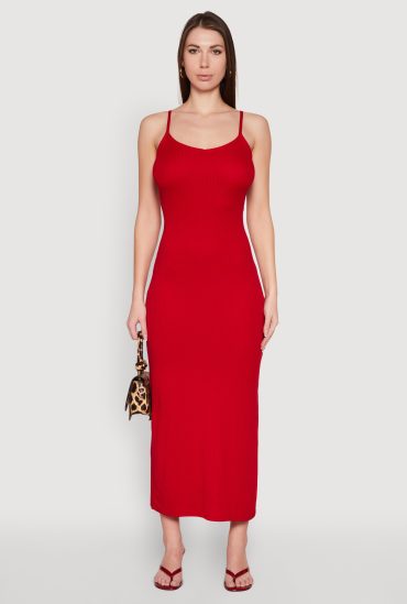 Ribbed Knit Cami Maxi Dress