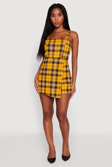 Tartan Plaid Sleeveless Romper