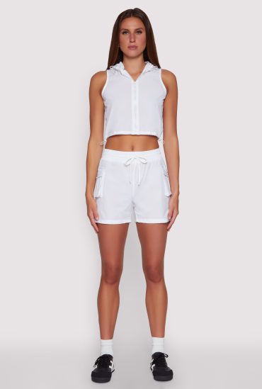 Drawstring Waist Cargo Pocket Shorts