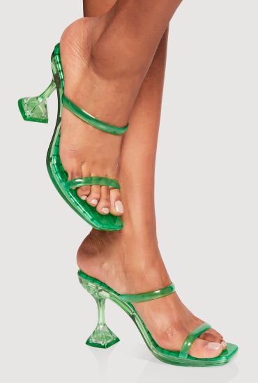 Double Jelly Band Spool Heel Sandals