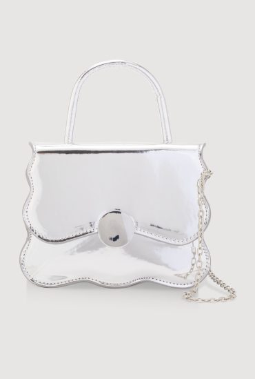 Scalloped Metallic Crossbody Bag