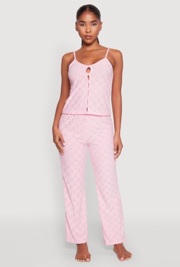 Eyelet Pajama Cami and Pants Set