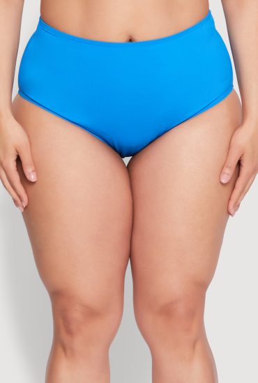 Plus Size Swim High Waist Bikini Bottoms