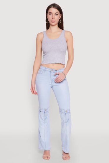 Crochet Trim Rib Knit Tank Top