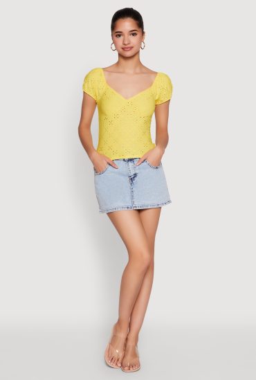 Eyelet Knit Top