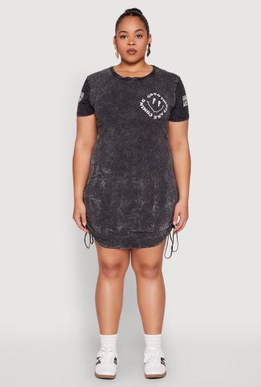 Plus Size Mineral Wash Good Things Are Coming Dress