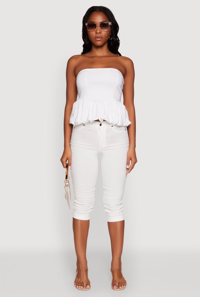 Trendy Pintuck Detail Bubble Hem Top - Image 3