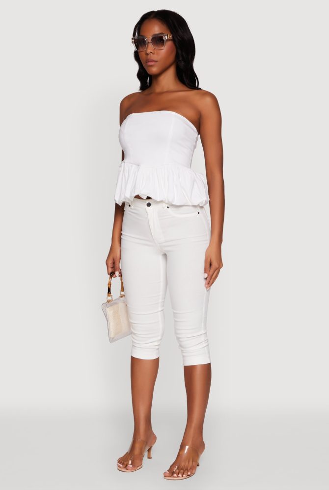 Trendy Pintuck Detail Bubble Hem Top - Image 5