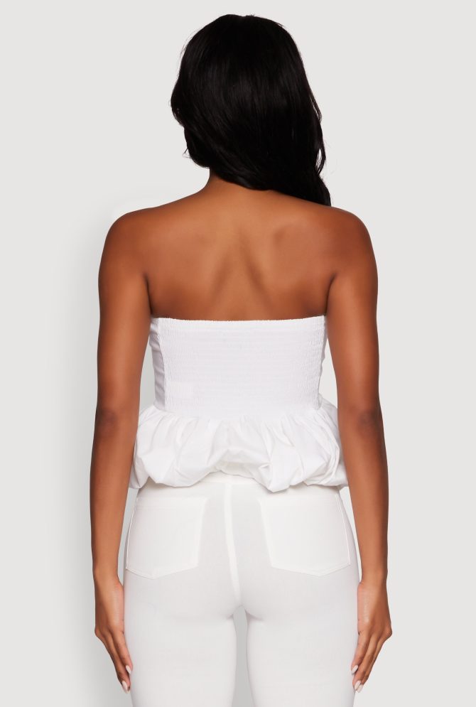Trendy Pintuck Detail Bubble Hem Top - Image 6