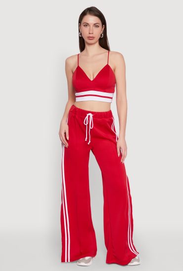 Trendy Scuba V Neck Bralette with Contrast Trim