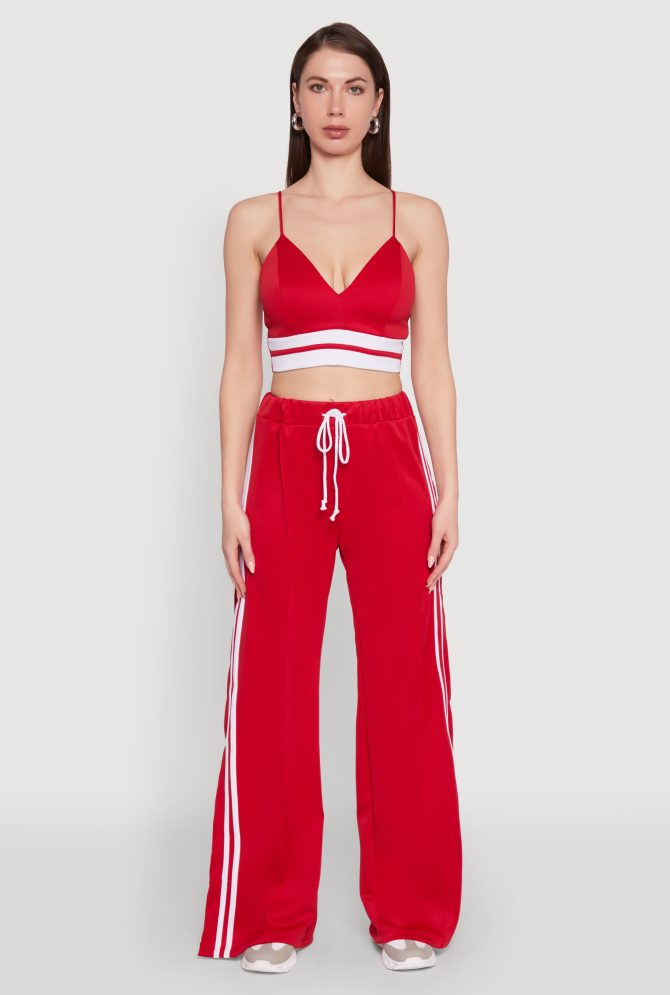 Trendy Scuba V Neck Bralette with Contrast Trim - Image 3