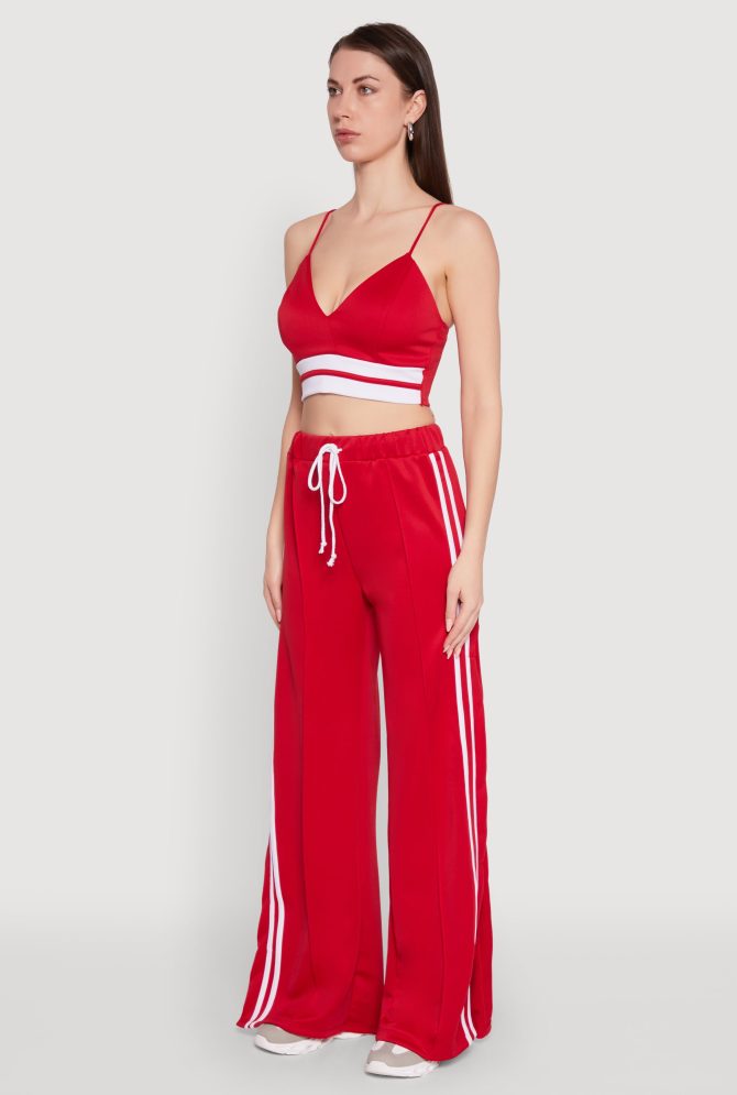 Trendy Scuba V Neck Bralette with Contrast Trim - Image 5