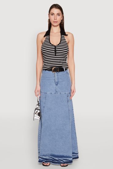 Striped Halter Crop Top