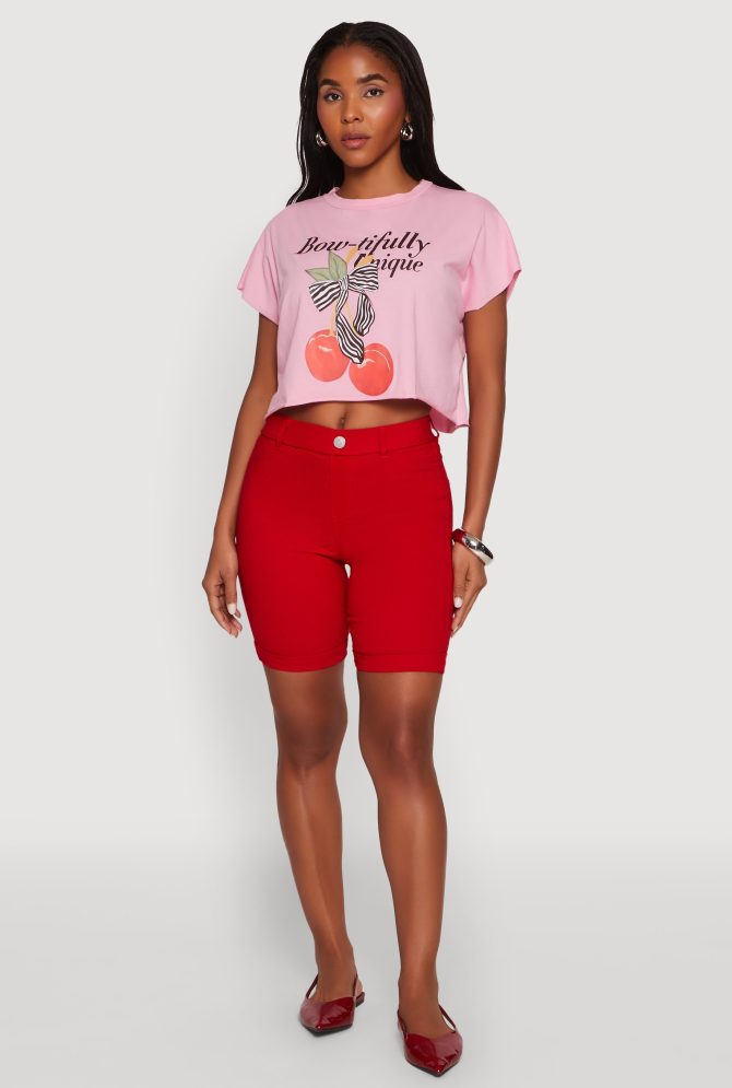 Bowtifully Unique Boxy Cropped Graphic Tee - Image 3