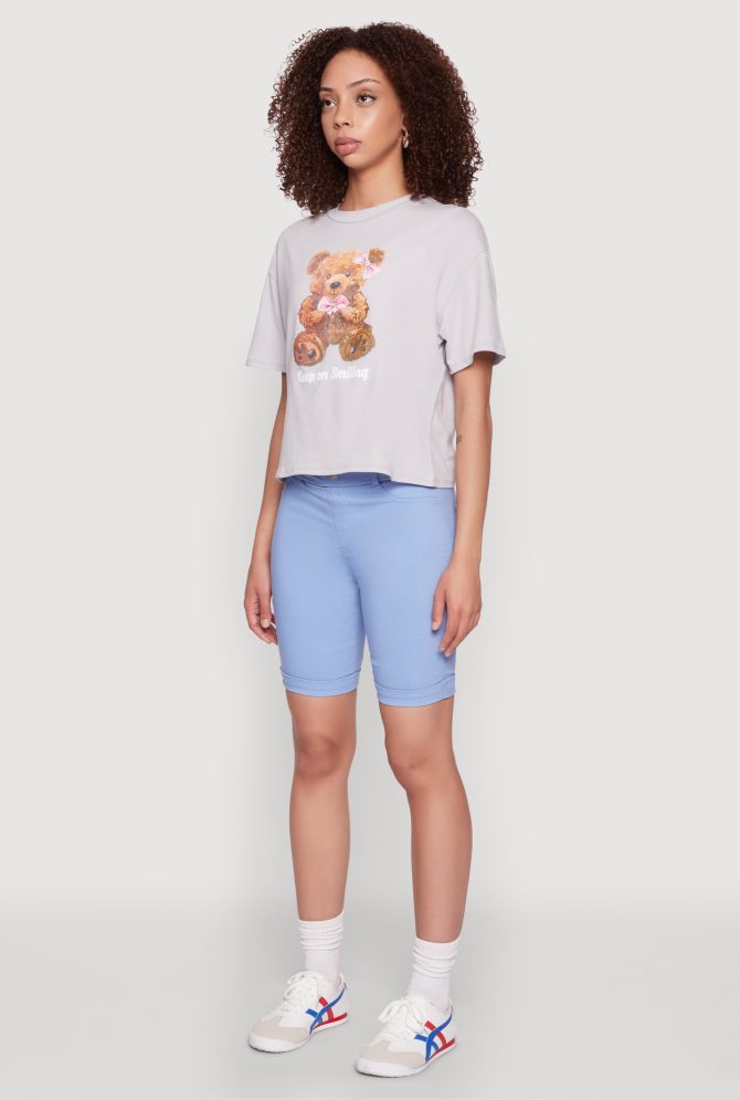 Keep On Smiling Bear Graphic Tee - Image 5