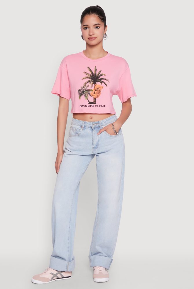 Find Me Under The Palms Graphic Cropped T Shirt