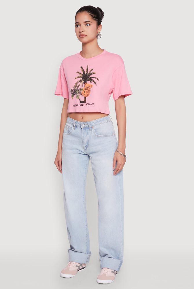 Find Me Under The Palms Graphic Cropped T Shirt - Image 5