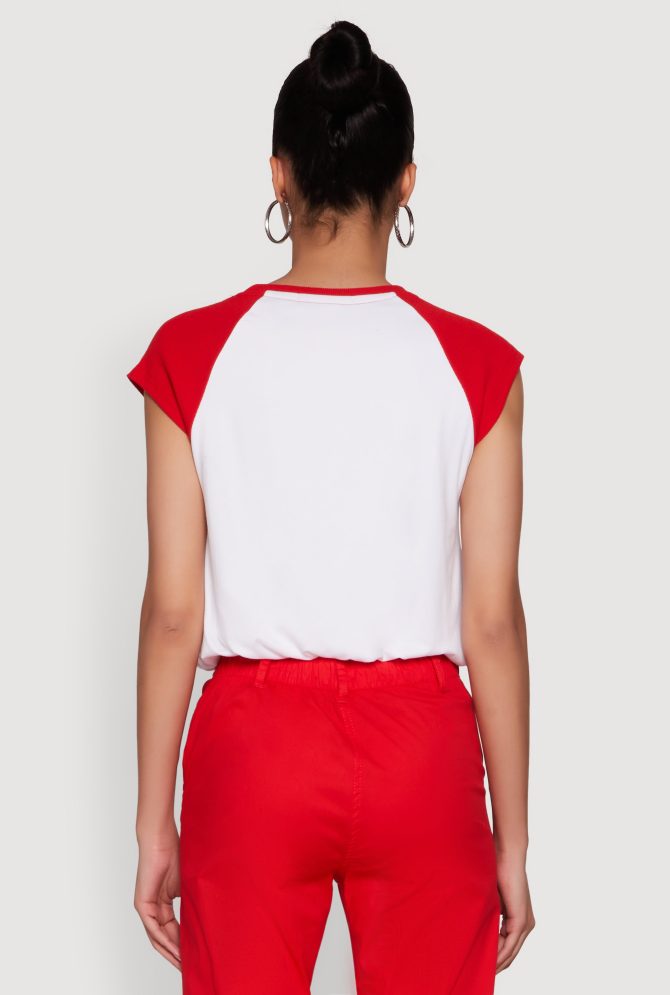Madden Girl Raglan Sleeve Bubble Hem Crop Top - Image 6