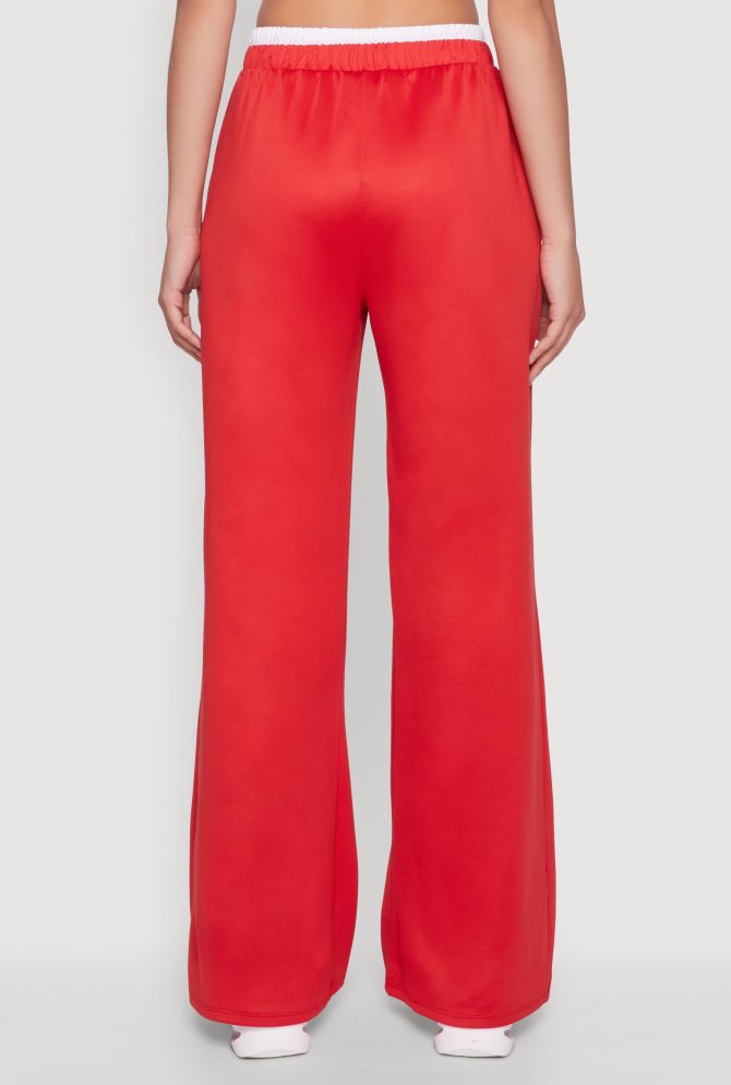 Stylish High Waisted Contrast Trim Scuba Active Pants - Image 6