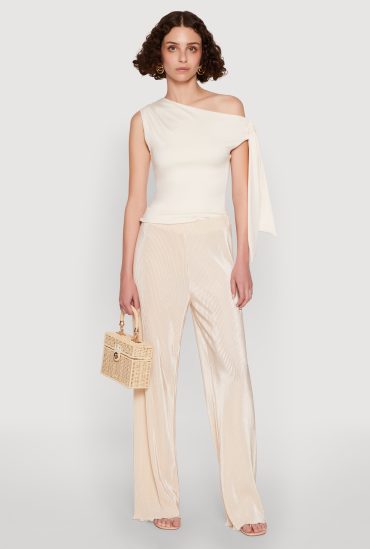 Iris Plisse Lettuce Edge Wide Leg Pants