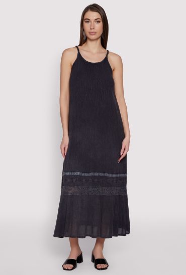 Crochet Detail Sleeveless Maxi Dress