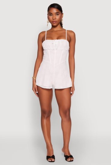 Iris Lace Square Neck Romper
