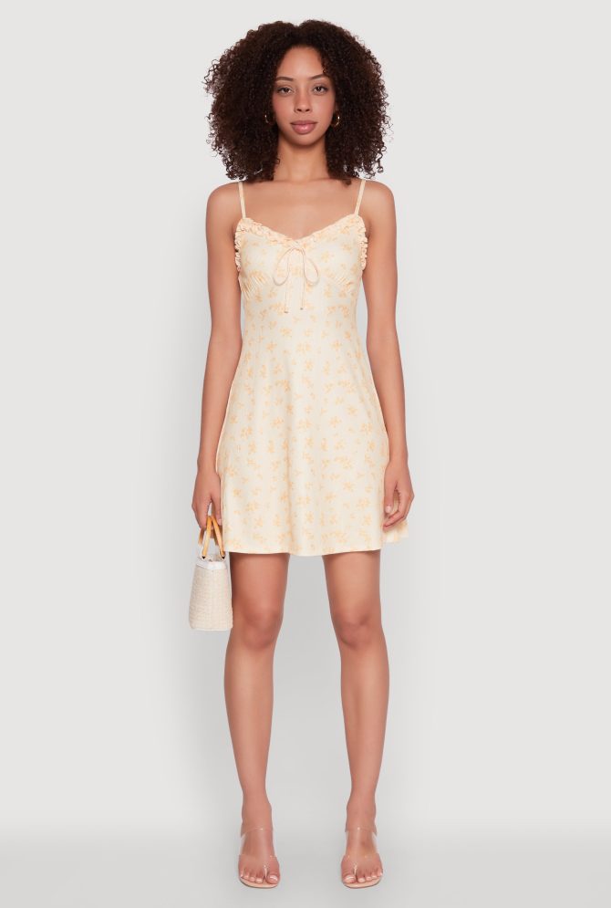 Madden Girl Ditsy Floral V Neck Cami Dress - Image 2