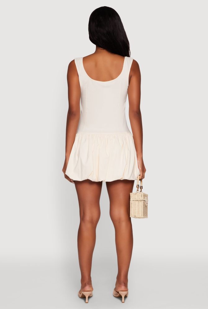 Madden Girl Button Front Mini Bubble Hem Dress - Image 5