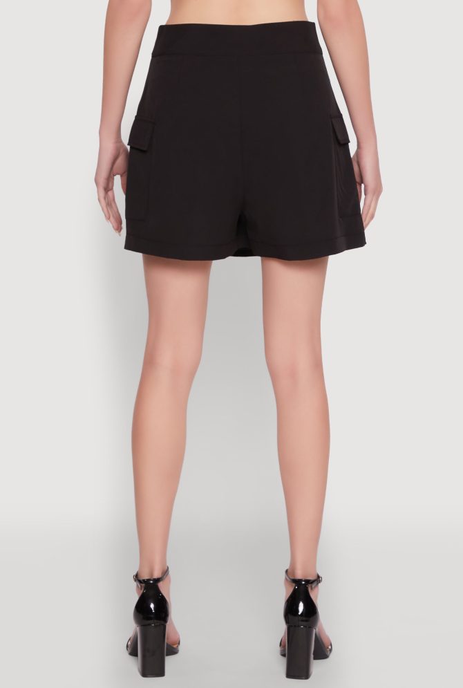 Trendy High Waisted Pleated Skort with Cargo Pockets - Image 6