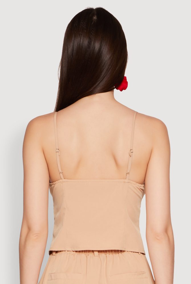 Chic Cami with Sweetheart Neckline and Button Details - Image 6